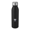 Bouteille d'eau Harper de 700&nbsp;ml en acier inoxydable certifié RCS avec boucle métallique Noir