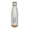 Bouteille d’eau Cove de 500&nbsp;ml en acier inoxydable isolée sous vide et à double paroi avec détails en liège Standard | Argent | sans marquage | non disponible | non disponible