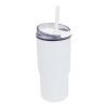 Gobelet isotherme à double paroi Westin 540 ml en RCS recyclé, avec paille blanc