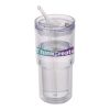 Gobelet en plastique à double paroi Archer de 480 ml blanc