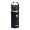 Gobelet isotherme en acier inoxydable Hydro Flask à large goulot de 473 ml, avec couvercle Flex Sip™ Noir