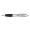 Stylo bille RCS en plastique recyclé avec corps argenté et grip coloré (encre noire) Nash Standard | Noir | sans marquage | non disponible | non disponible