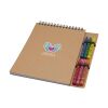Carnet de notes à spirales Doodle A5 à couverture souple et set de crayons gras Standard | Naturel | sans marquage | non disponible | non disponible