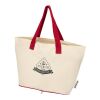 Sac shopping Sierra pliable en coton recyclé GRS 140&nbsp;g/m2 7&nbsp;L Standard | Naturel-Rouge | sans marquage | non disponible | non disponible | non disponible