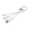 Câble de charge 4 en 1 Troop en plastique recyclé Standard | blanc | sans marquage | non disponible | non disponible