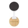 Support de téléphone Alcor magnétique et pliable en plastique recyclé avec détails en bambou Standard | Blanc | sans marquage | non disponible | non disponible
