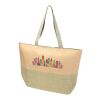 Grand sac fourre-tout en papier paille Rhythm avec fermeture à glissière, 21 L Brick