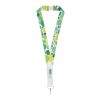 Lanyard Addie en PET recyclé sublimation blanc-blanc | 15mm | Sublimation | all over, front | 15 mm x 900 mm