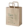 Sac en papier Kraft 80&nbsp;g/m2 avec poignées plates 25 x 15 x 32 cm Marron kraft | sans marquage | non disponible | non disponible