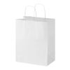 Sac en papier Kraft 80 à 90 g/m2 avec poignées torsadées 25 x 15 x 32&nbsp;cm Blanc | sans marquage | non disponible | non disponible