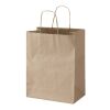 Sac en papier Kraft 80 à 90 g/m2 avec poignées torsadées 25 x 15 x 32&nbsp;cm Marron kraft | sans marquage | non disponible | non disponible