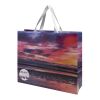 Sac en papier Smartfold 230 g/m² avec anses en ruban et pelliculage brillant - 42 x 12 x 35 cm blanc