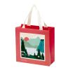 Sac en papier Smartfold 230 g/m² avec anses en ruban et pelliculage mat - 24 x 10 x 24 cm blanc
