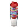 Bouteille infuseur fruit avec couvercle à clapet H2O Tempo® - 700 ml Blanc-Rouge | sans marquage | non disponible | non disponible