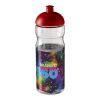 Bouteille avec couvercle dôme H2O Base® - 650 ml Blanc-Rouge | sans marquage | non disponible | non disponible