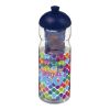 Bouteille H2O Base® infuseur fruit avec couvercle dôme - 650 ml Translucide-Bleu | sans marquage | non disponible | non disponible