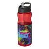 Bouteille H2O Tempo® de sport avec paille - 650 ml Rouge-Noir | sans marquage | non disponible | non disponible