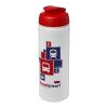 Bouteille Baseline® Plus de sport avec couvercle à clapet - 750 ml Blanc-Rouge | sans marquage | non disponible | non disponible