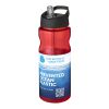 Bouteille H2O Eco de sport avec paille - 650 ml Rouge-Noir | sans marquage | non disponible | non disponible