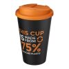Gobelet Americano® Eco recyclé de 350 ml avec couvercle anti-déversement Orange-Noir | sans marquage | non disponible | non disponible