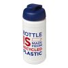 Bouteille de sport Baseline de 500 ml recyclée avec couvercle rabattable Translucide-Bleu | sans marquage | non disponible | non disponible