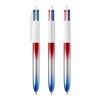 BIC® 4 Colours® Flags Collection Rouge argent bleu(3)-Rouge argent vert(2)-Rouge | Sérigraphie 1 couleur | Corps-à la droite du clip | 30.00 mm x 43.00 mm