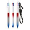 BIC® 4 Colours® Flags Collection + lanyard Rouge argent bleu(3)-Rouge argent vert(2)-Rouge