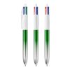 BIC® 4 Couleurs® Bicolor vert/ argent | Sérigraphie 1 couleur | Corps-à la droite du clip | 30.00 mm x 43.00 mm