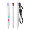 BIC® 4 Colours® ECO + lanyard blanc