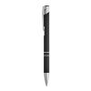BETA SOFT. Stylo en aluminium avec finition en caoutchouc Noir | sans marquage