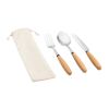 BOULUD. Set de 3 pièces en bois d'acacia Beige | sans marquage