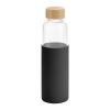 DAKAR. Bouteille 600mL en bambou et verre borosilicate Noir | sans marquage