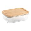 PORTOBELLO. Lunch Box. Boîte hermétique en verre borosilicaté et couvercle en bambou 1000 mL Beige | sans marquage