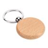 STEWIE ROUND. Porte-clés rond en bois de hêtre Beige | sans marquage