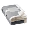 HEIDEN. Couverture polaire réversible (190 g/m²) avec ruban de satin et carte personnalisée Gris | sans marquage