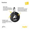 Localisateur étanche Aqiila Tagbird avec sonnette de vélo Noir