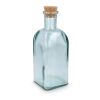Bouteille en verre recyclé InSideOut Square ReuuZ avec bouchon en liège 500 ml Transparent | sans marquage | non disponible | non disponible