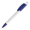 Stylo Kamal opaque Blanc-Bleu foncé | Sérigraphie 1 couleur | à 90 degrés du clip | 45 mm x 25 mm | non disponible