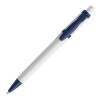 Stylo Olly opaque Blanc-Bleu foncé | Sérigraphie 1 couleur | À 180 degrés du clip | 40 mm x 25 mm | non disponible