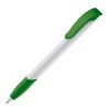 Stylo Apollo Opaque Blanc-Vert | Sérigraphie 1 couleur | à 90 degrés du clip | 40 mm x 25 mm | non disponible