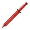Stylo seringue transparent Rouge / blanc-Rouge / blanc | Tampographie 1 couleur | 1ere face | 45 mm x 8 mm | non disponible