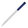 Stylo Pier opaque Blanc-Bleu foncé | Sérigraphie 1 couleur | dans le prolongement du clip | 45 mm x 25 mm | non disponible