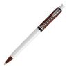 Stylo Raja Colour opaque Bordeaux-Blanc | Sérigraphie 1 couleur | à 90 degrés du clip | 40 mm x 25 mm | non disponible