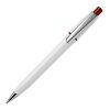 Stylo Semyr Chrome opaque Blanc-Rouge foncé | Sérigraphie 1 couleur | à 270 degrés du clip | 45 mm x 25 mm | non disponible