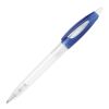Stylo Bio-S! Clear transparent Bleu / Blanc | Sérigraphie 1 couleur | à 270 degrés du clip | 40 mm x 25 mm | non disponible