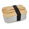 Boîte à lunch en acier inoxydable avec couvercle en bambou Argent | sans marquage | non disponible | non disponible