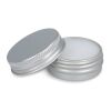 Baume à lèvre rond en boite en aluminium recyclé Argent | sans marquage | non disponible | non disponible