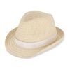Chapeau de paille végétal avec bande colorée Blanc | sans marquage | non disponible | non disponible