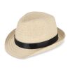 Chapeau de paille végétal avec bande colorée Noir | sans marquage | non disponible | non disponible