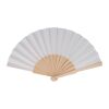 Éventail à main bois & R-PET Blanc/transparent | sans marquage | non disponible | non disponible